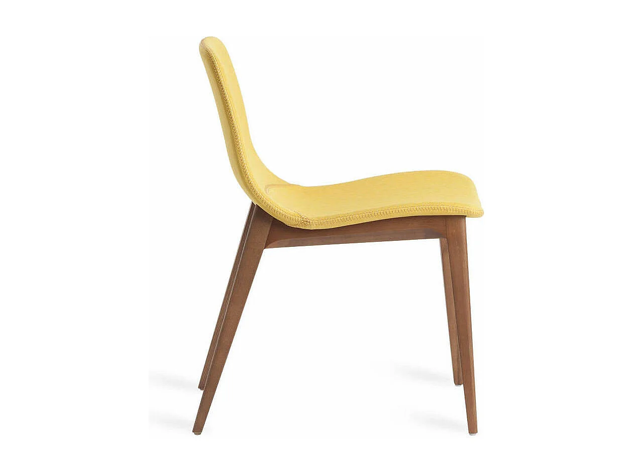 Chaise bois noyer et tissu Monda - Lot de 2-Couleur DUO 02