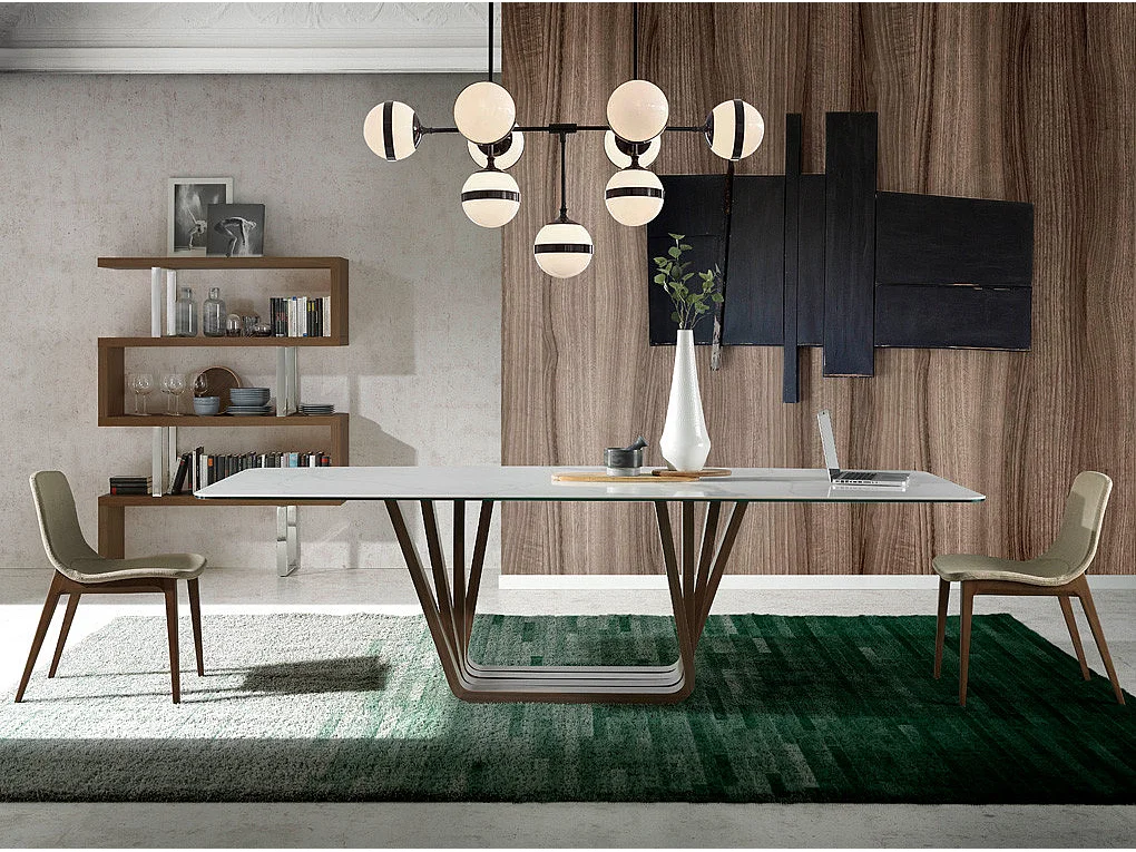 Chaise bois noyer et tissu Monda - Lot de 2-Couleur DUO 02