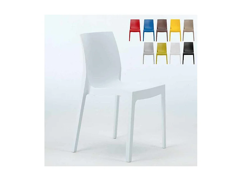 Chaise empilable moderne Romia-Couleur Beige clair