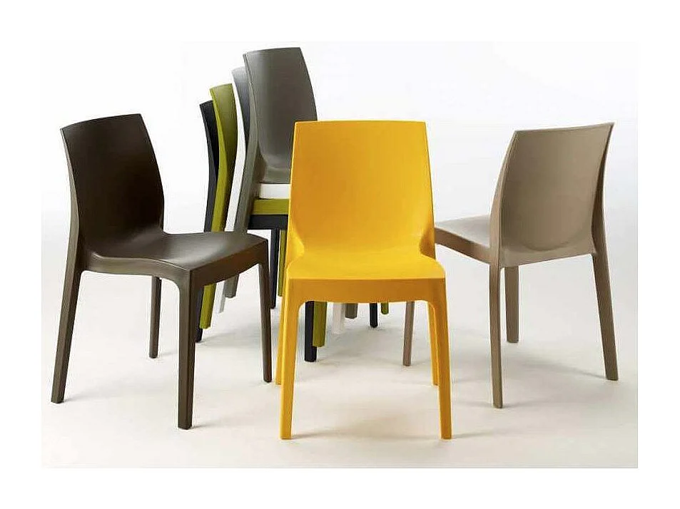 Chaise empilable moderne Romia-Couleur Noir