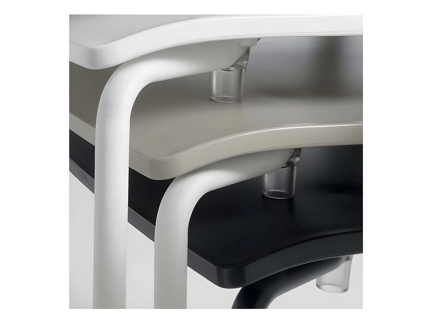 Chaise en polypropylène et pieds en métal Vanya - Lot de 4-Couleur Gris foncé