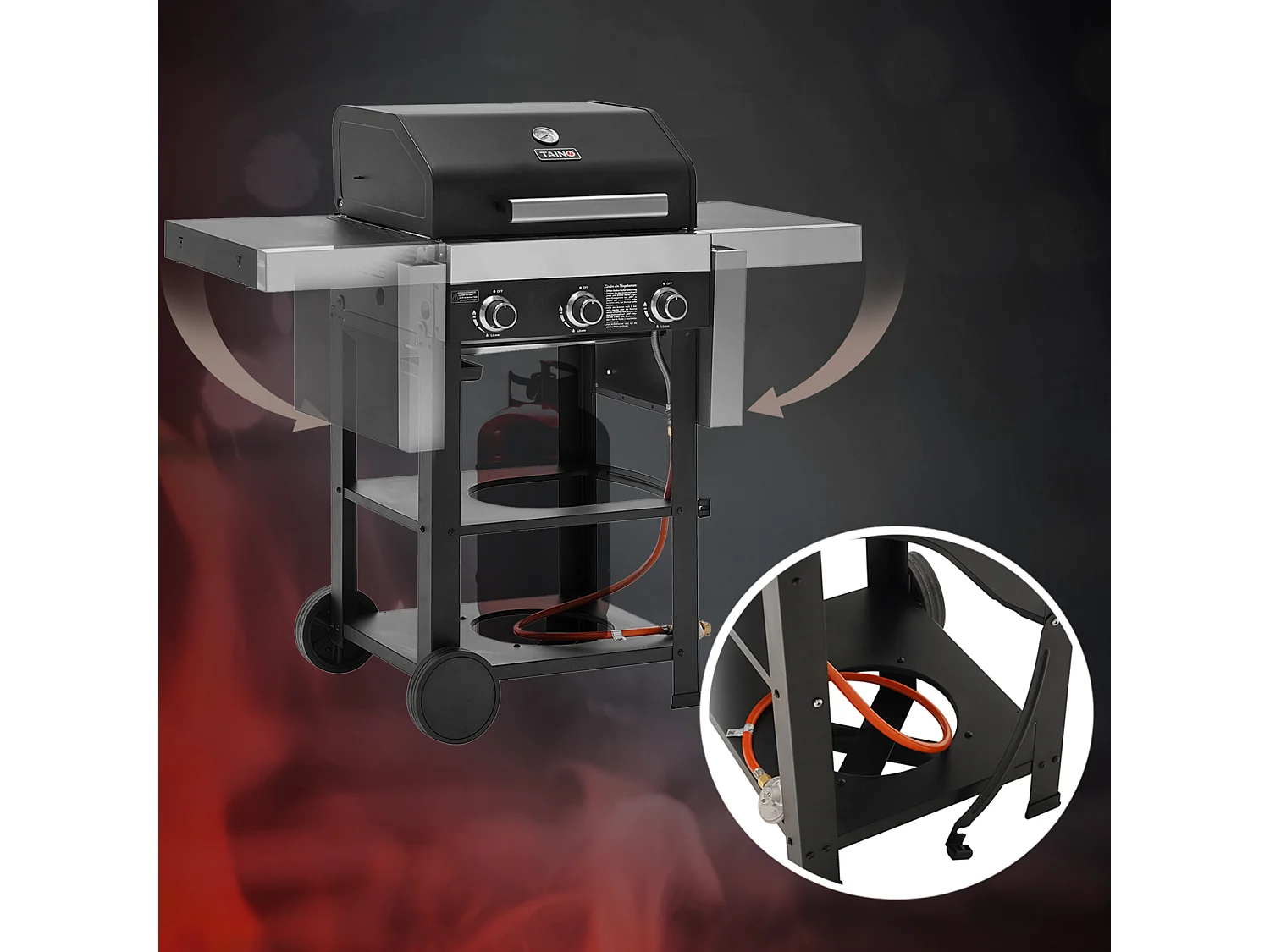 GASGRILL WABAYA 3+0 Schwarz