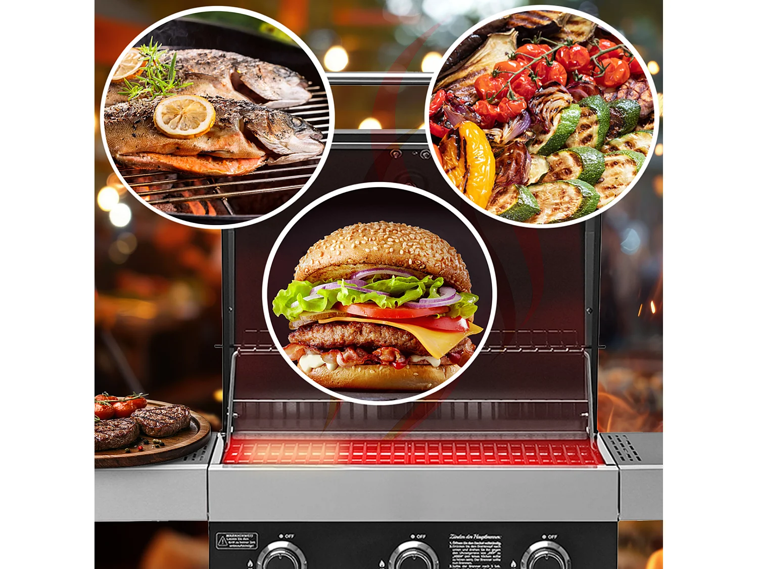 GASGRILL WABAYA 3+0 Schwarz