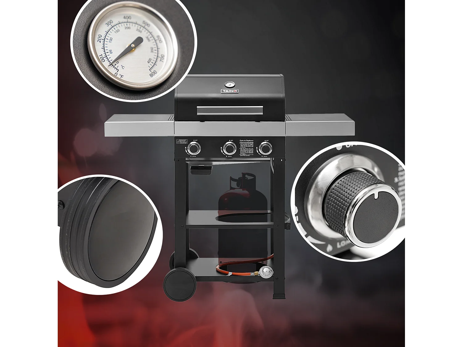 GASGRILL WABAYA 3+0 Schwarz