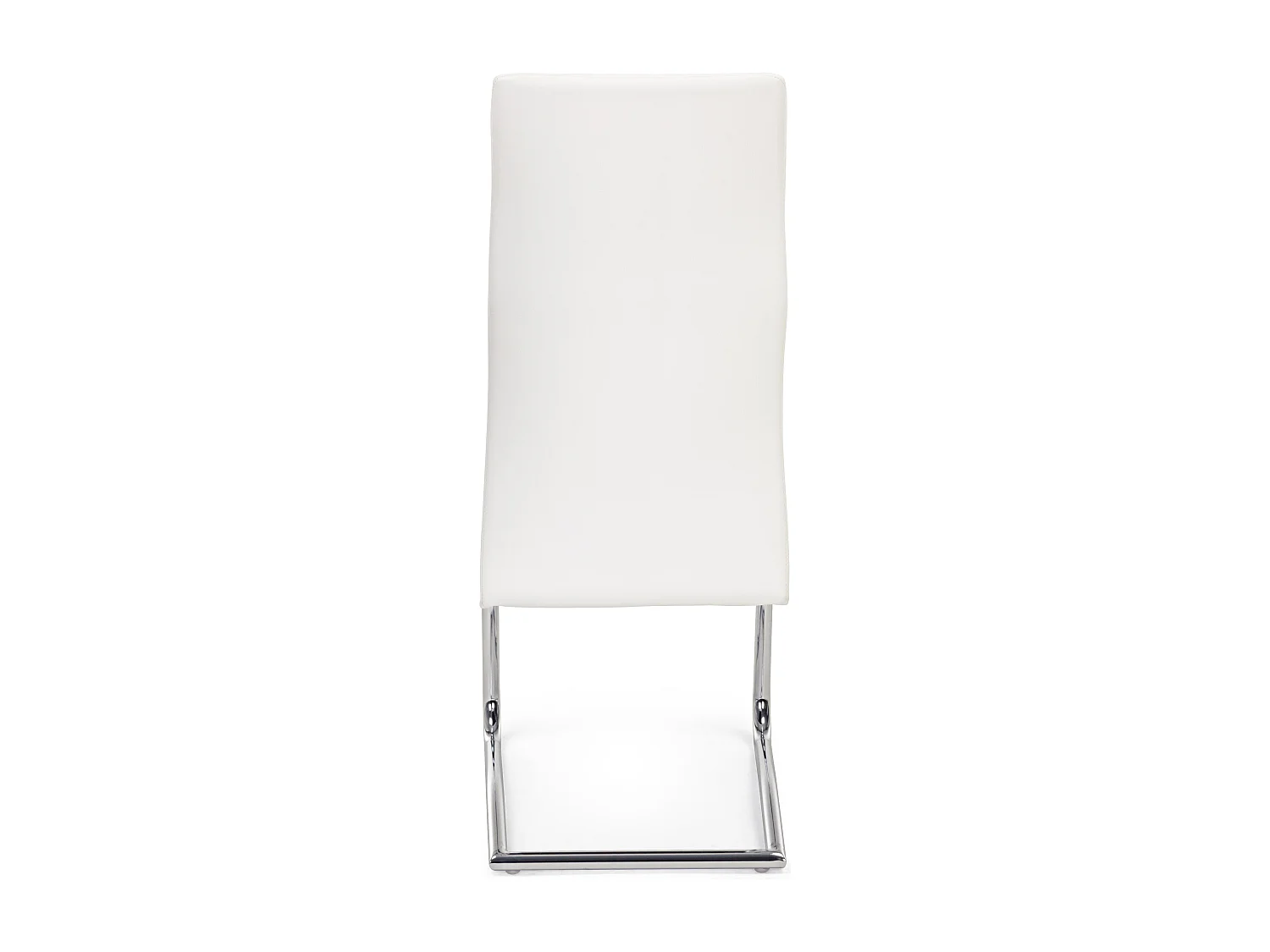 Lot de 4 chaises en simili cuir avec pieds acier chromé - Collection Thelma-Couleur Blanc