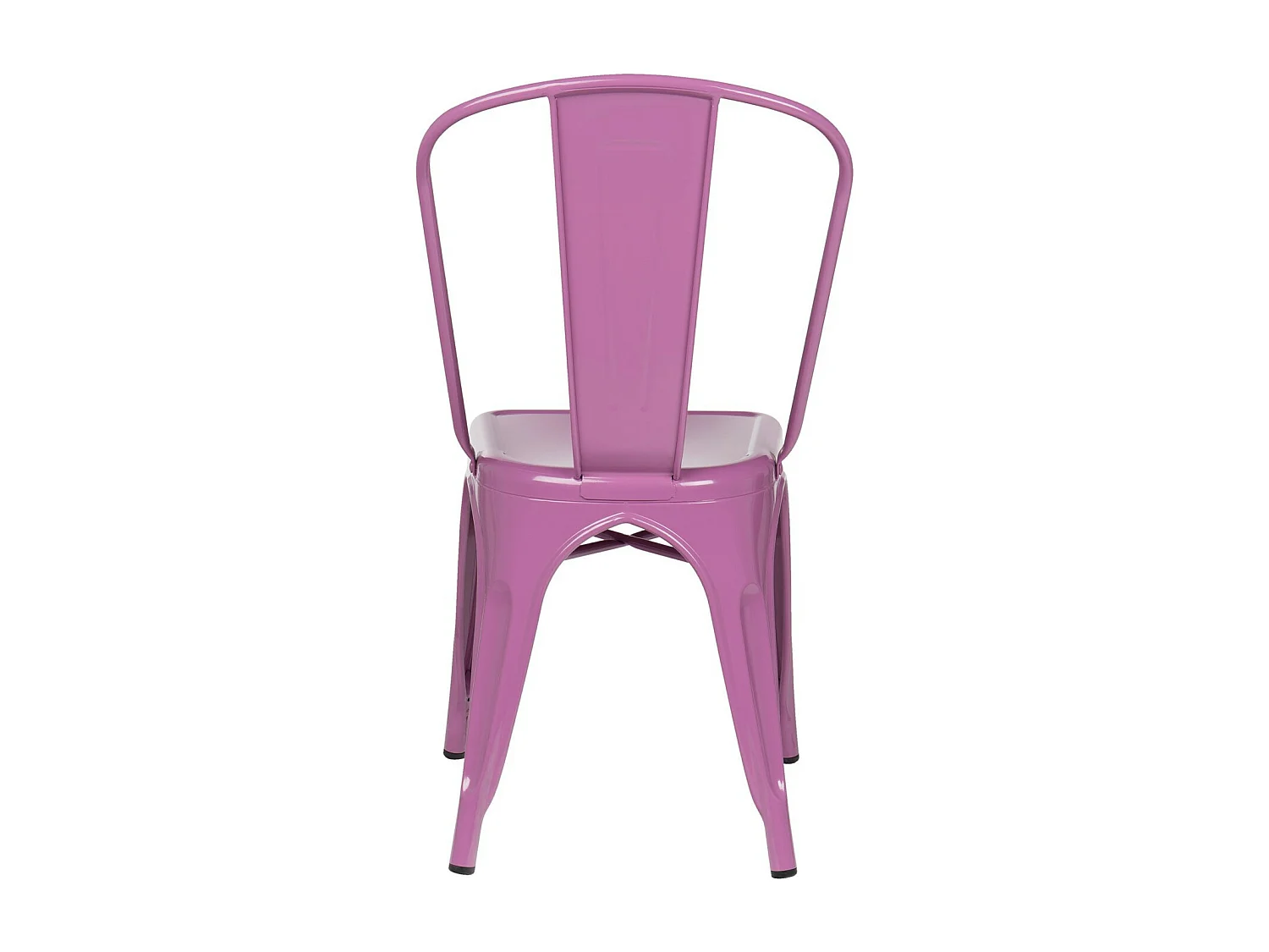 Silla industrial de acero brillante Kontoir, negra-Color Parma