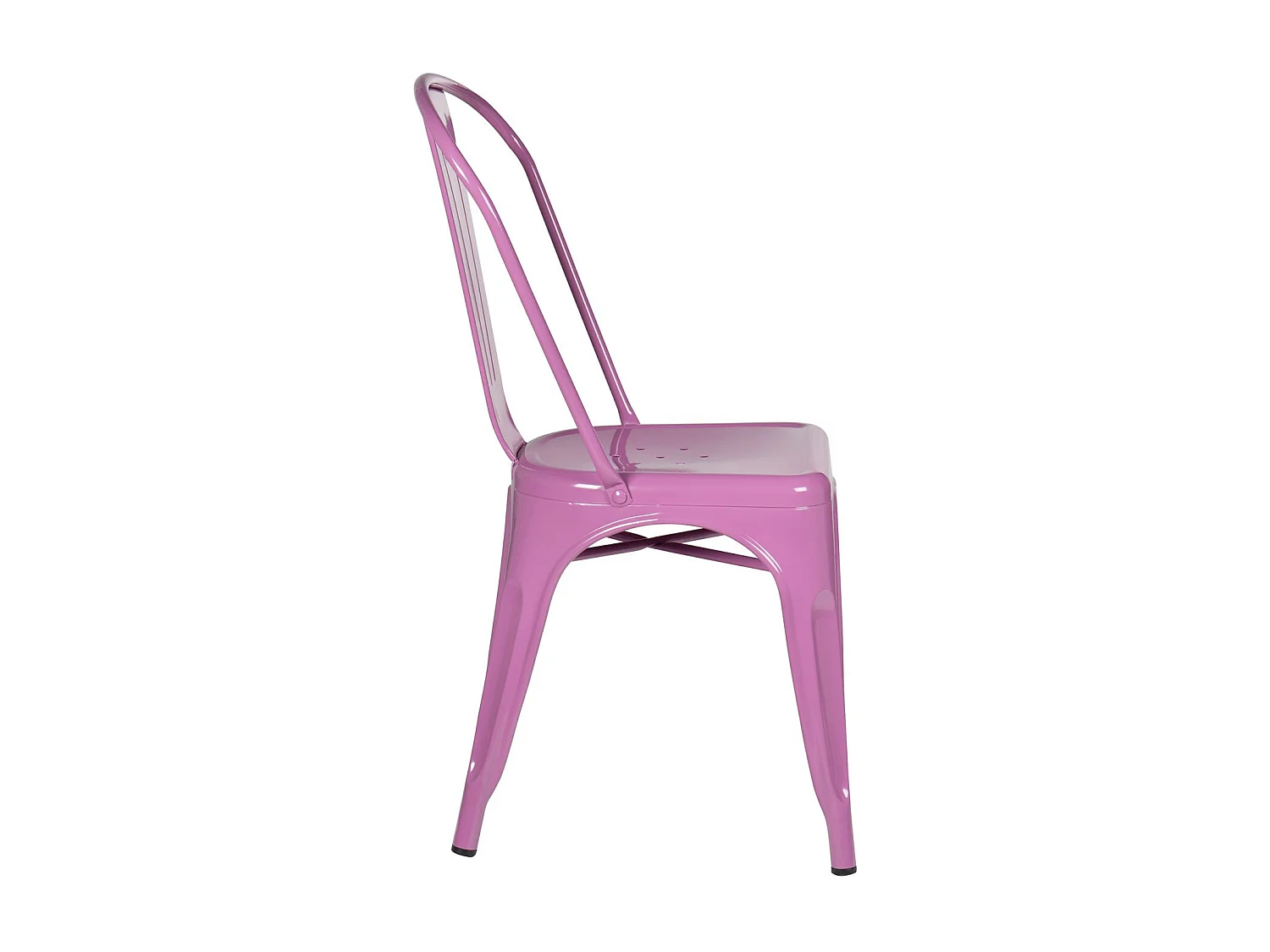 Silla industrial de acero brillante Kontoir, negra-Color Parma