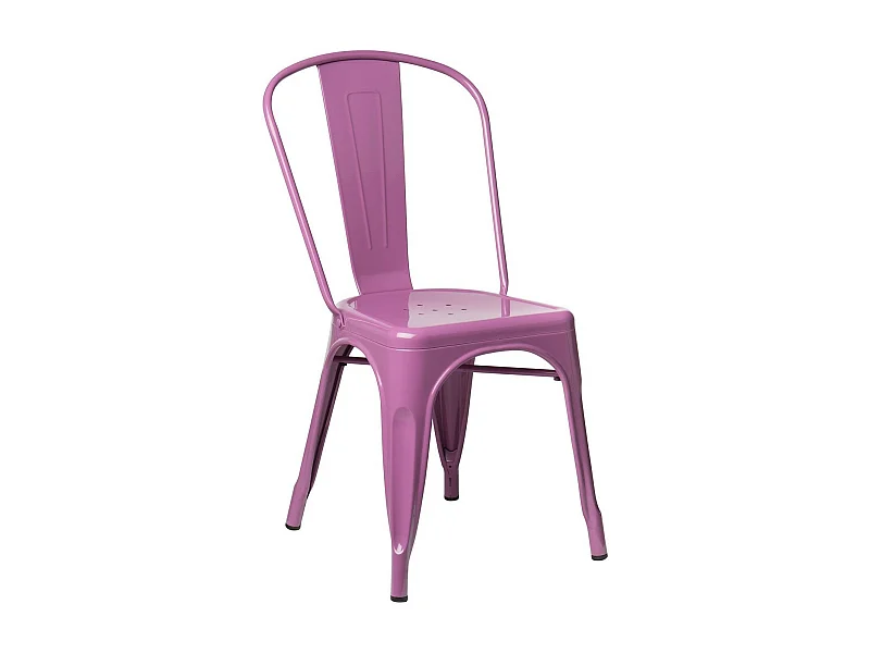 Chaise Kontoir en acier brillant - Design industriel et élégant-Couleur Parme