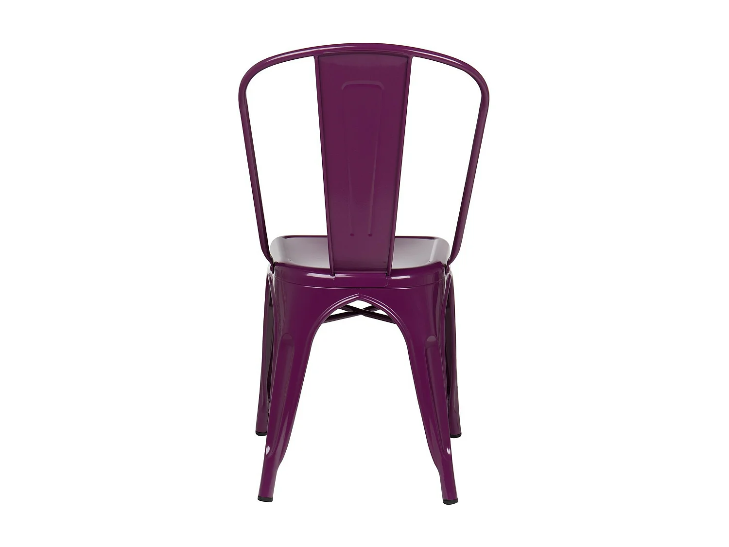 Silla industrial de acero brillante Kontoir, negra-Color Violeta