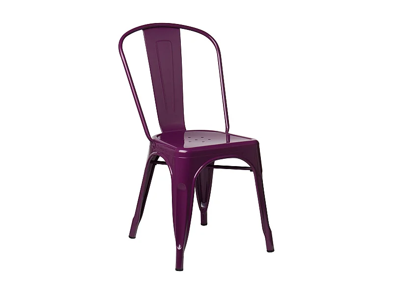 Chaise Kontoir en acier brillant - Design industriel et élégant-Couleur Violet