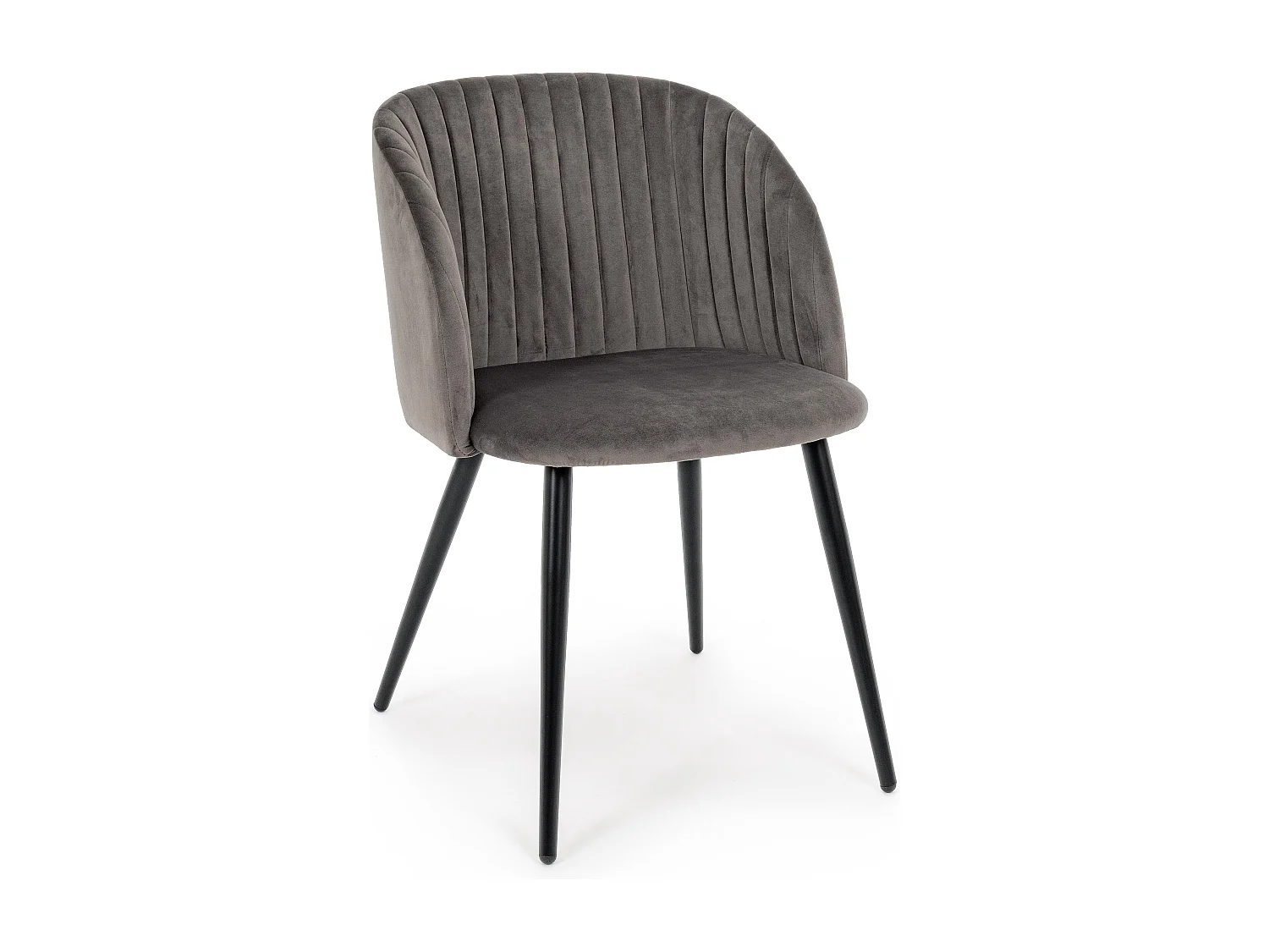 Lot de 2 chaises Quentin en velours rembourré - Confort moderne-Couleur Gris