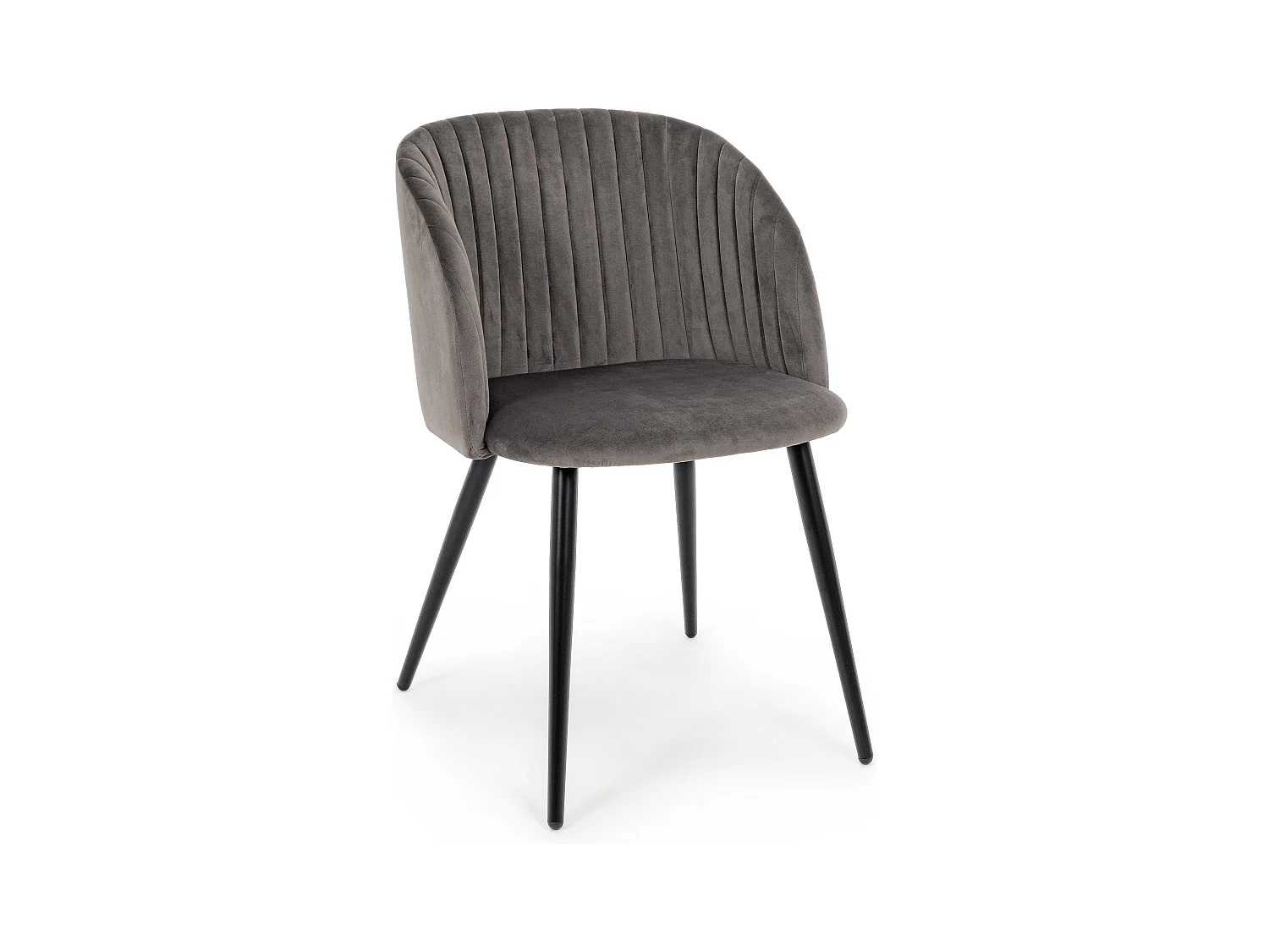 Lot de 2 chaises Quentin en velours rembourré - Confort moderne-Couleur Gris