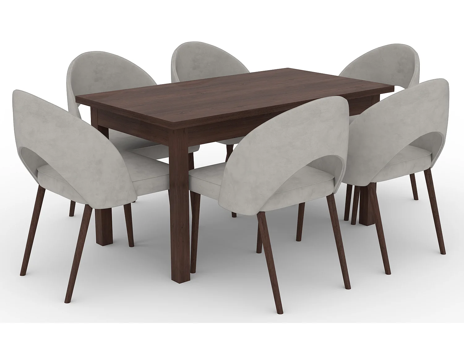 Chaise moderne en bois Noyer foncé et tissu au choix Cekuza-Tissu 27133