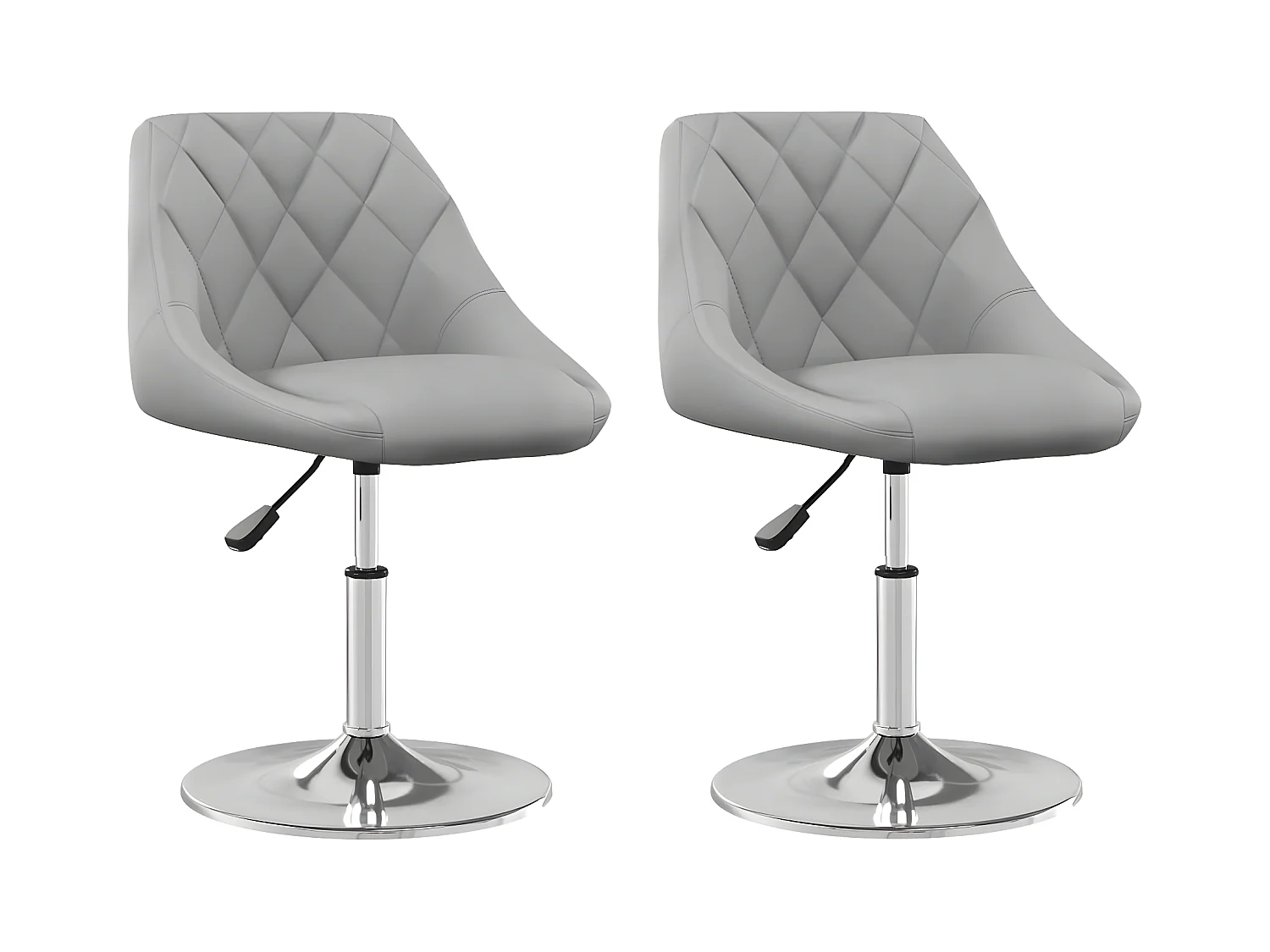 Chaises pivotantes de salle à manger 2 pcs Gris clair Velours 24