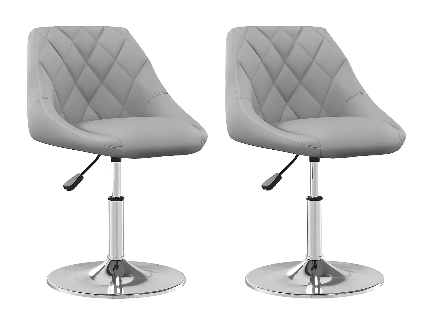 Chaises pivotantes de salle à manger 2 pcs Gris clair Velours 24