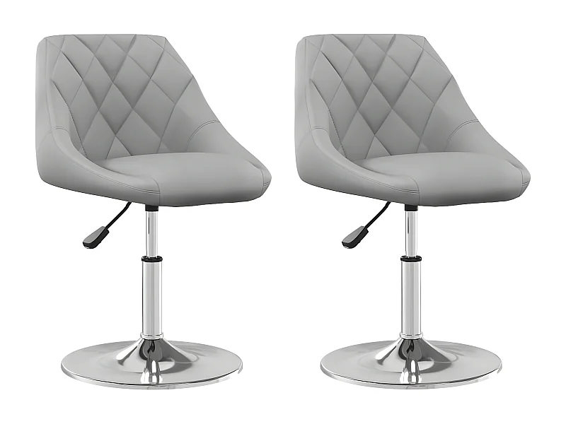 Chaises pivotantes de salle à manger 2 pcs Gris clair Velours 24