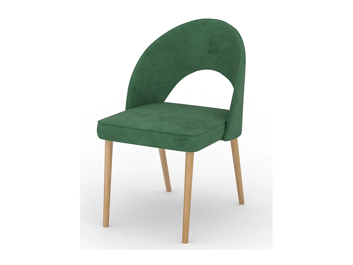 Chaise moderne en bois naturel de hêtre et tissu au choix Cekuza-Tissu 27114