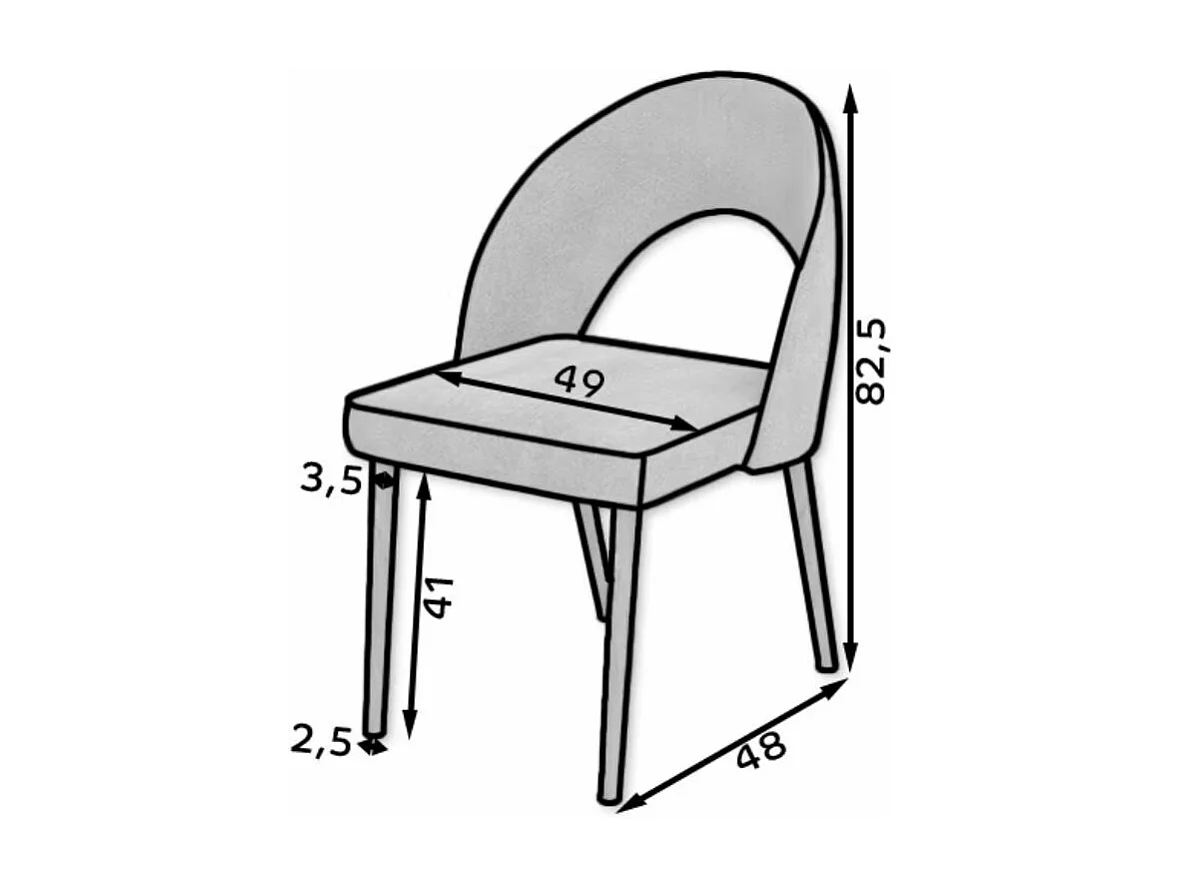 Chaise moderne en bois Noyer foncé et tissu au choix Cekuza-Tissu 27130