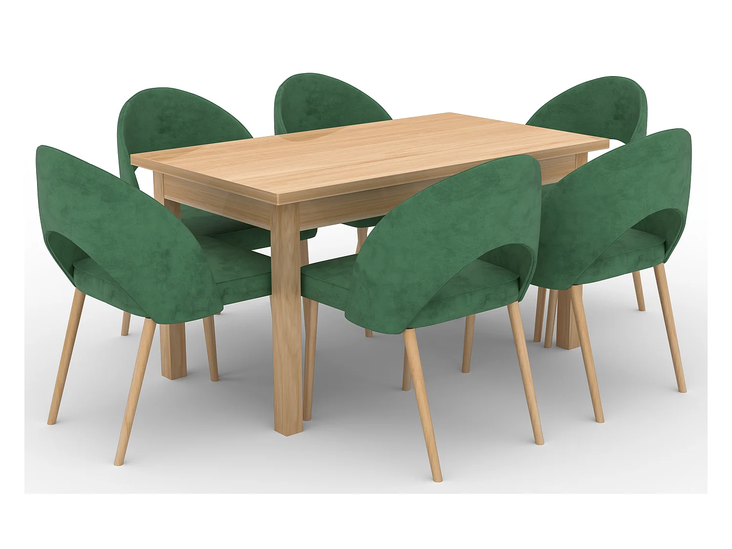 Chaise moderne en bois naturel de hêtre et tissu au choix Cekuza-Tissu 27117