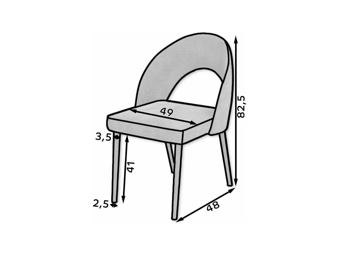 Chaise moderne en bois naturel de hêtre et tissu au choix Cekuza-Tissu 27117