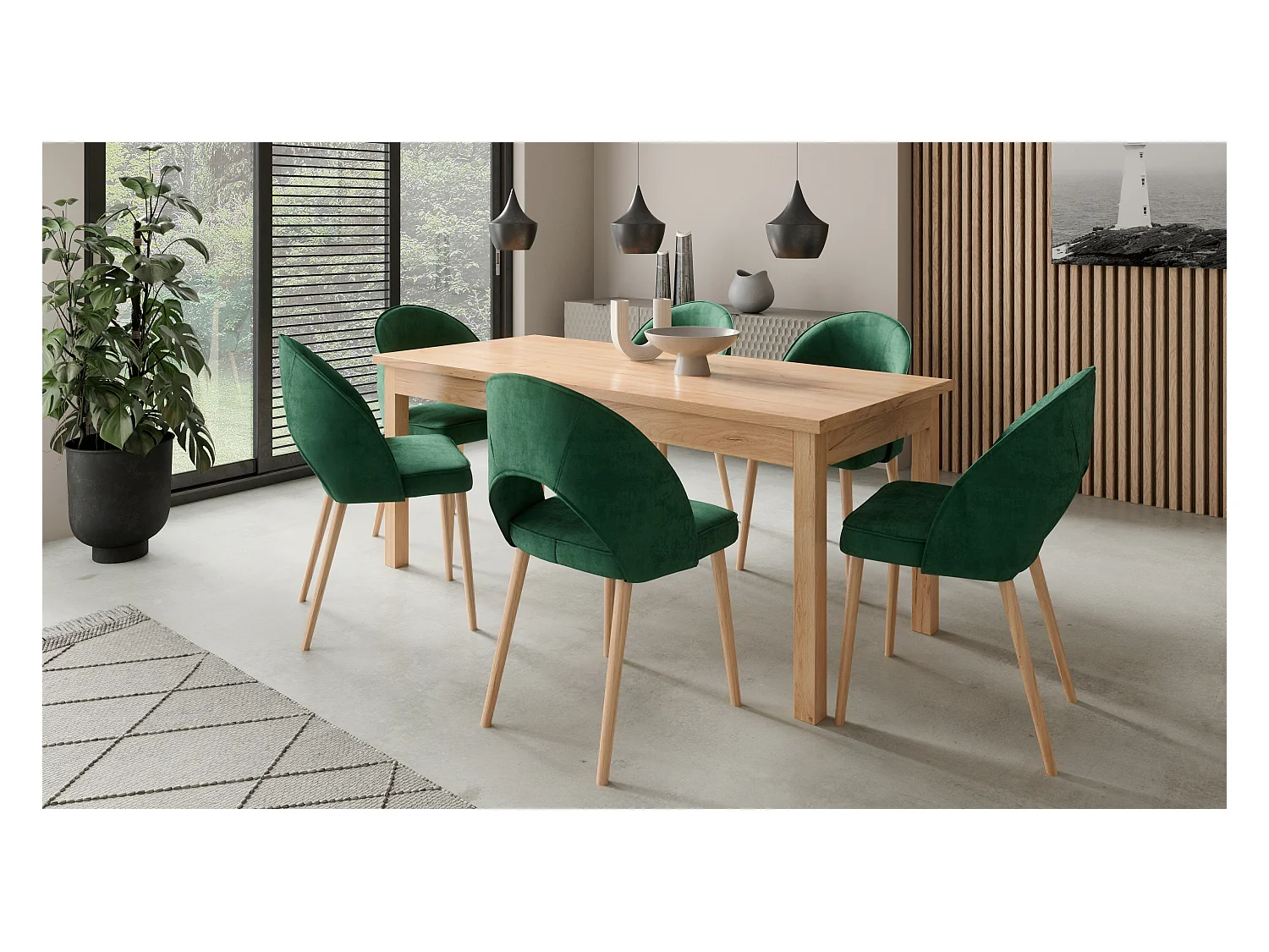 Chaise moderne en bois naturel de hêtre et tissu au choix Cekuza-Tissu 27117