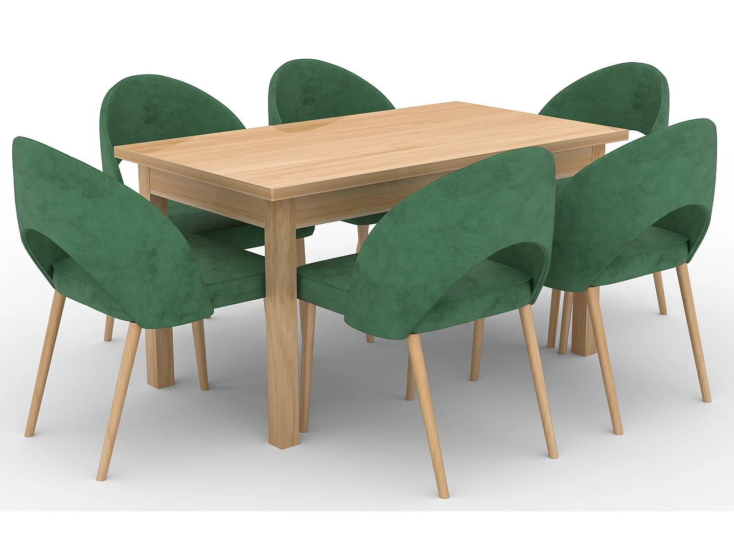 Chaise moderne en bois naturel de hêtre et tissu au choix Cekuza-Tissu 27106