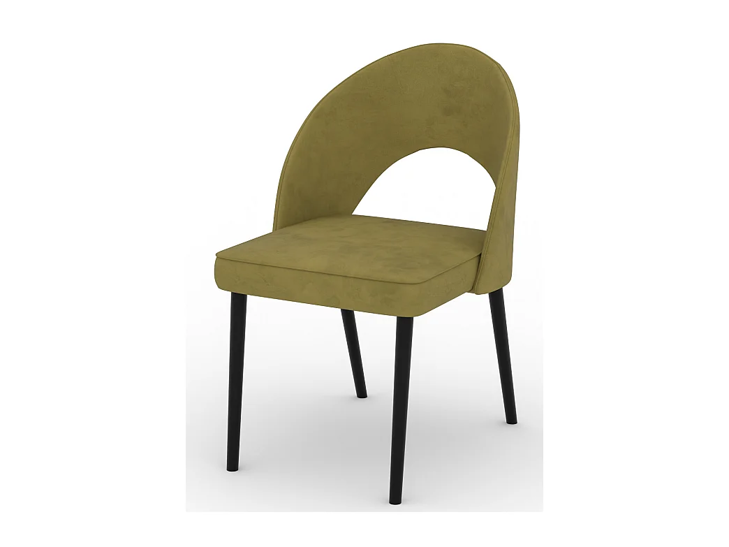 Chaise moderne en bois noir de hêtre et tissu au choix Cekuza-Tissu 27104