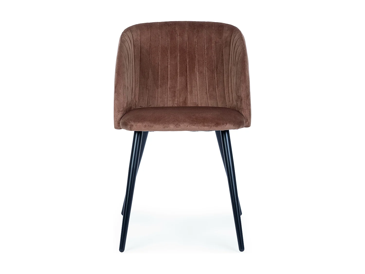 Lot de 2 chaises Quentin en velours rembourré - Confort moderne-Couleur Marron