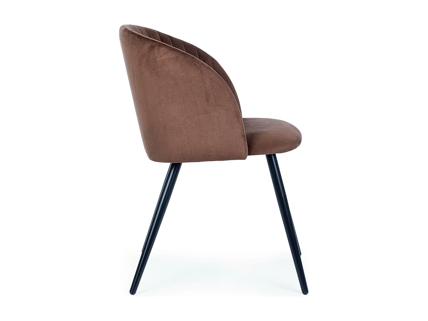 Lot de 2 chaises Quentin en velours rembourré - Confort moderne-Couleur Marron