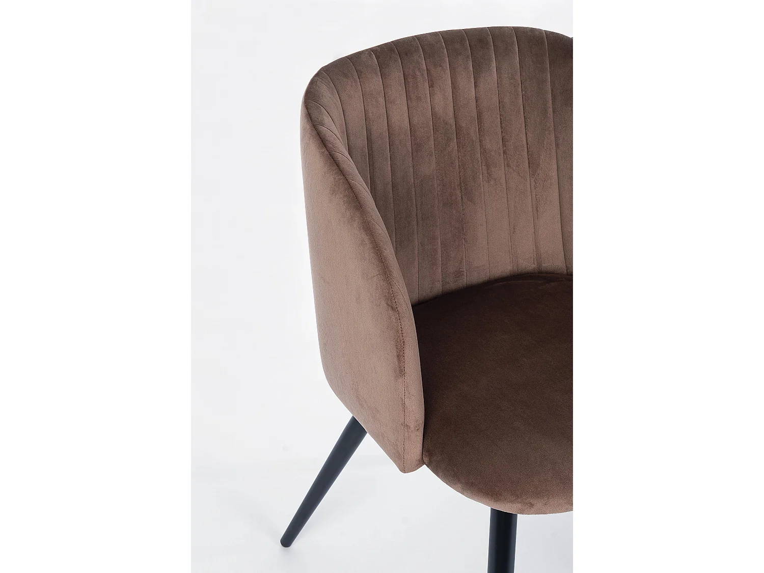 Lot de 2 chaises Quentin en velours rembourré - Confort moderne-Couleur Marron