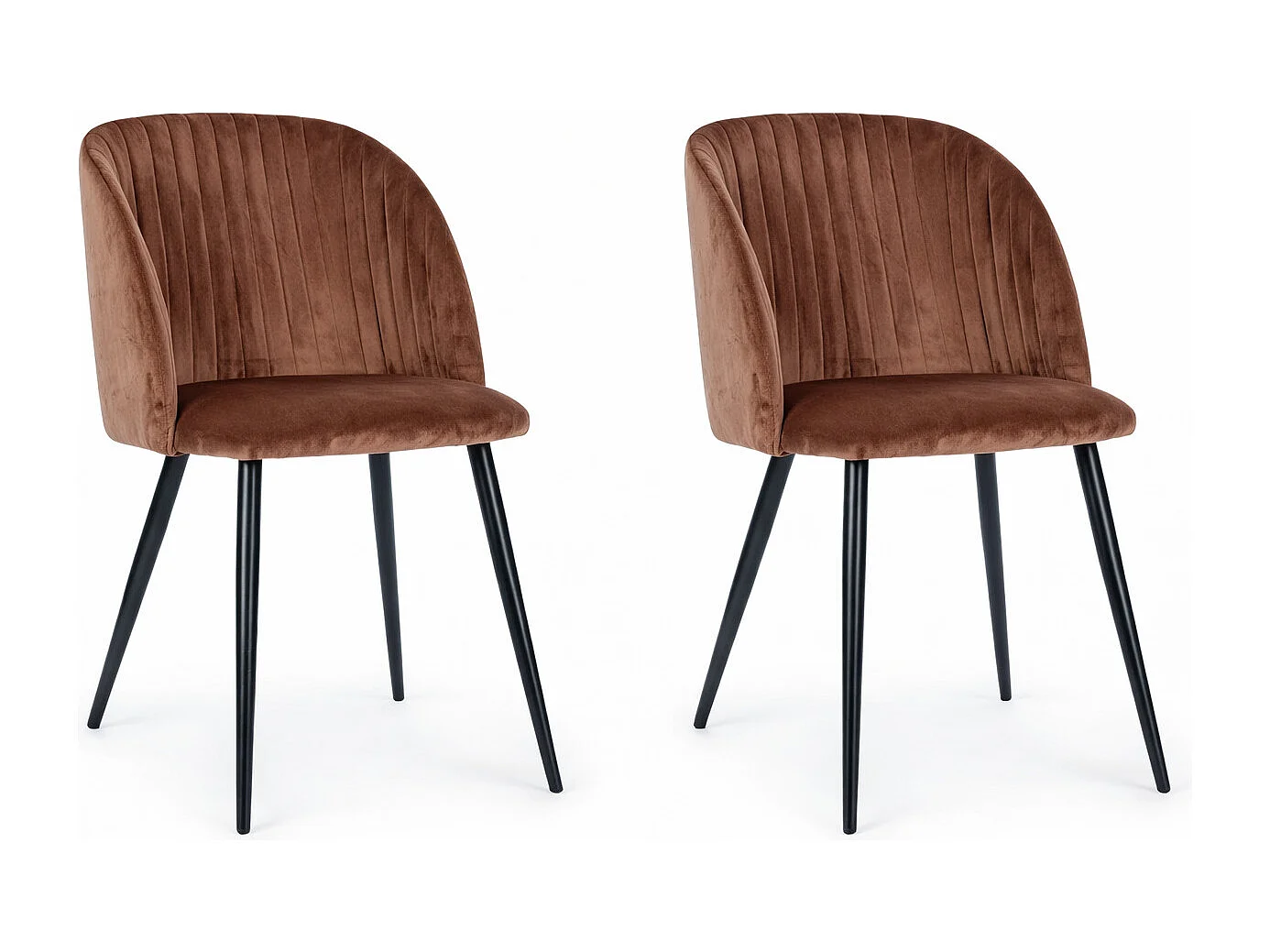 Quentin stoel van staal en roestfluweel - Set van 2