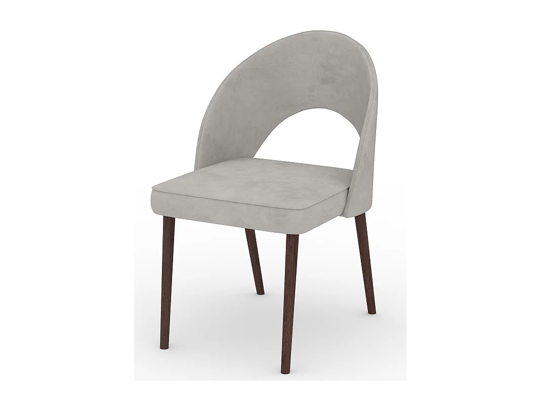 Chaise moderne en bois Noyer foncé et tissu au choix Cekuza-Tissu 27126