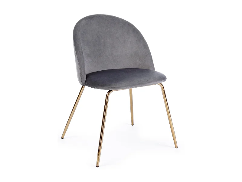 Lot de 4 chaises en velours Tanya – Élégance et Confort-Couleur Gris foncé