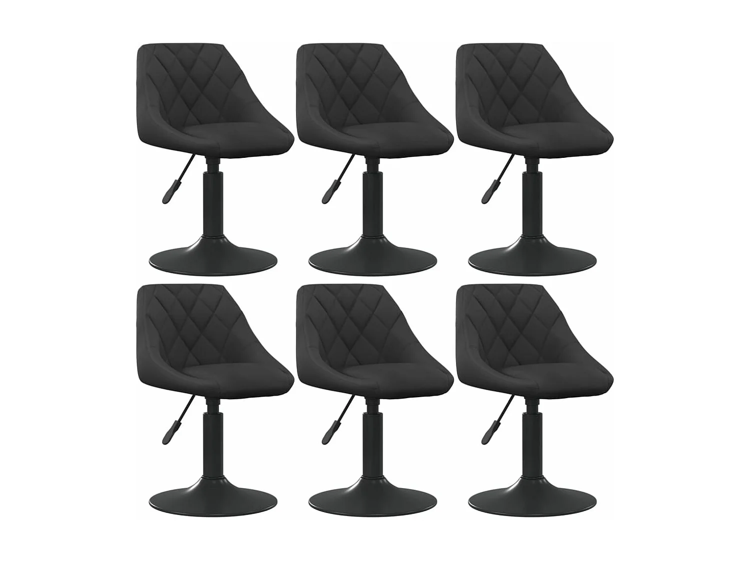 Chaises pivotantes de salle à manger 6 pcs Noir Velours 24