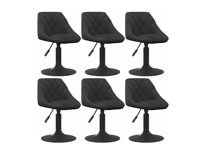 Chaises pivotantes de salle à manger 6 pcs Noir Velours 24
