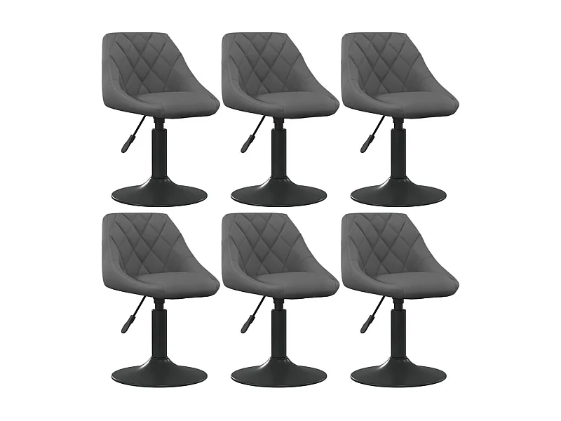 Chaises pivotantes de salle à manger 6 pcs Gris foncé Velours 26