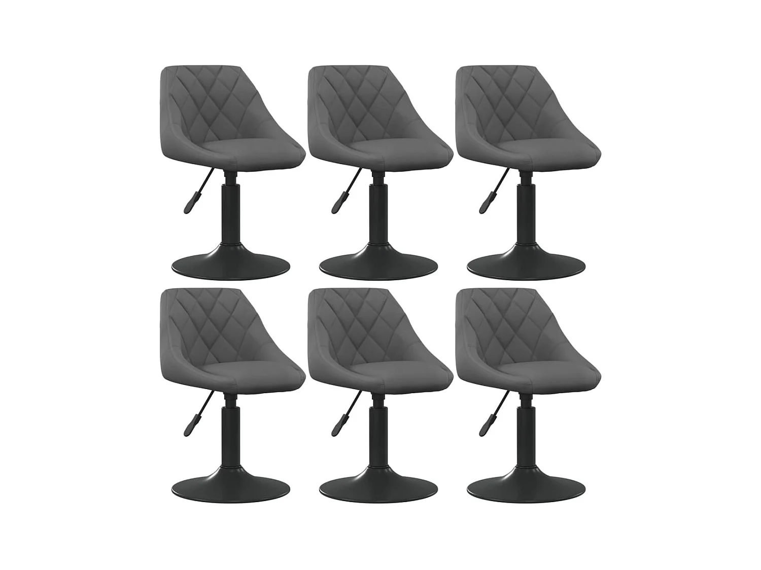 Chaises pivotantes de salle à manger 6 pcs Gris foncé Velours 26