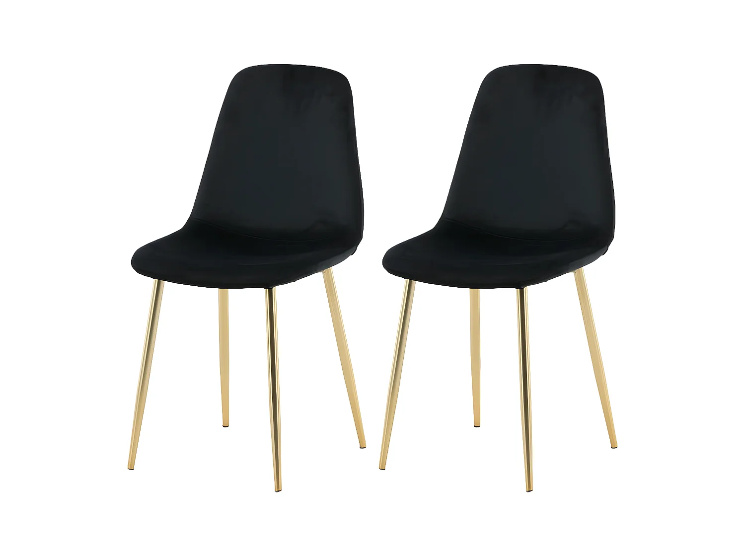 Eetkamerstoelen 2 st Polar fluweel zwart en messing