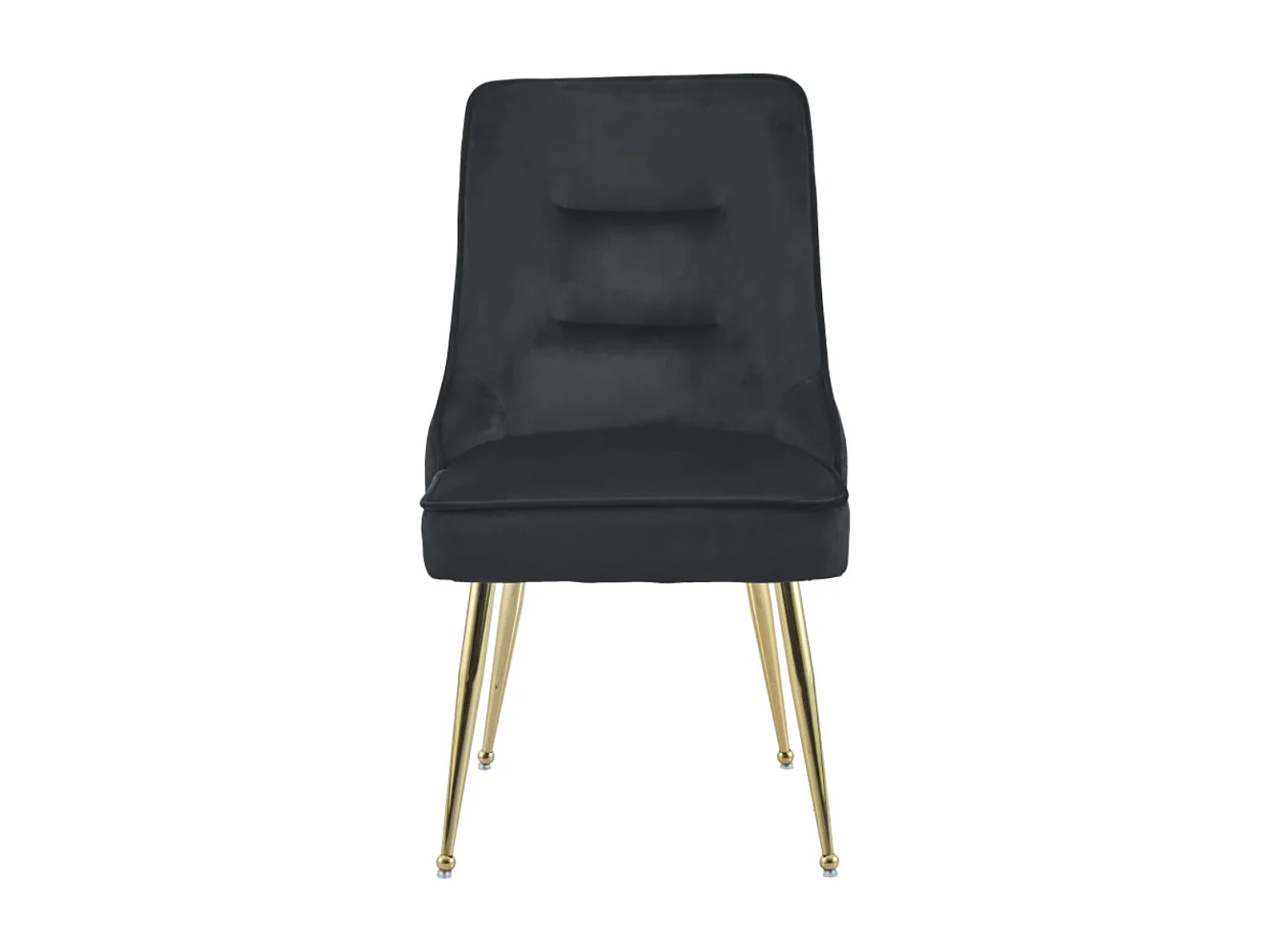 Chaise originale velours et pieds métal doré Farma - Lot de 2-Couleur Noir