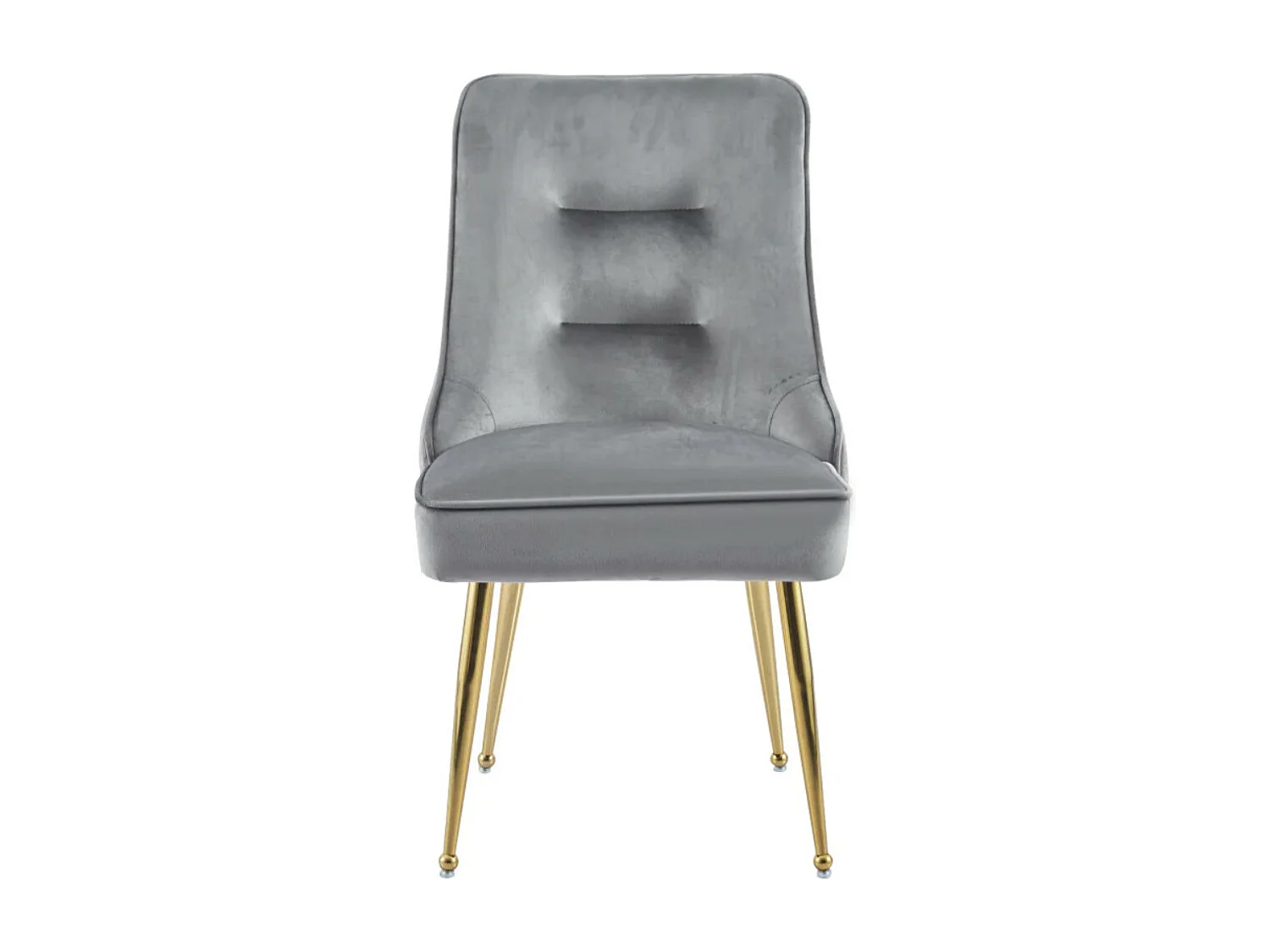 Chaise originale velours et pieds métal doré Farma - Lot de 2-Couleur Gris foncé