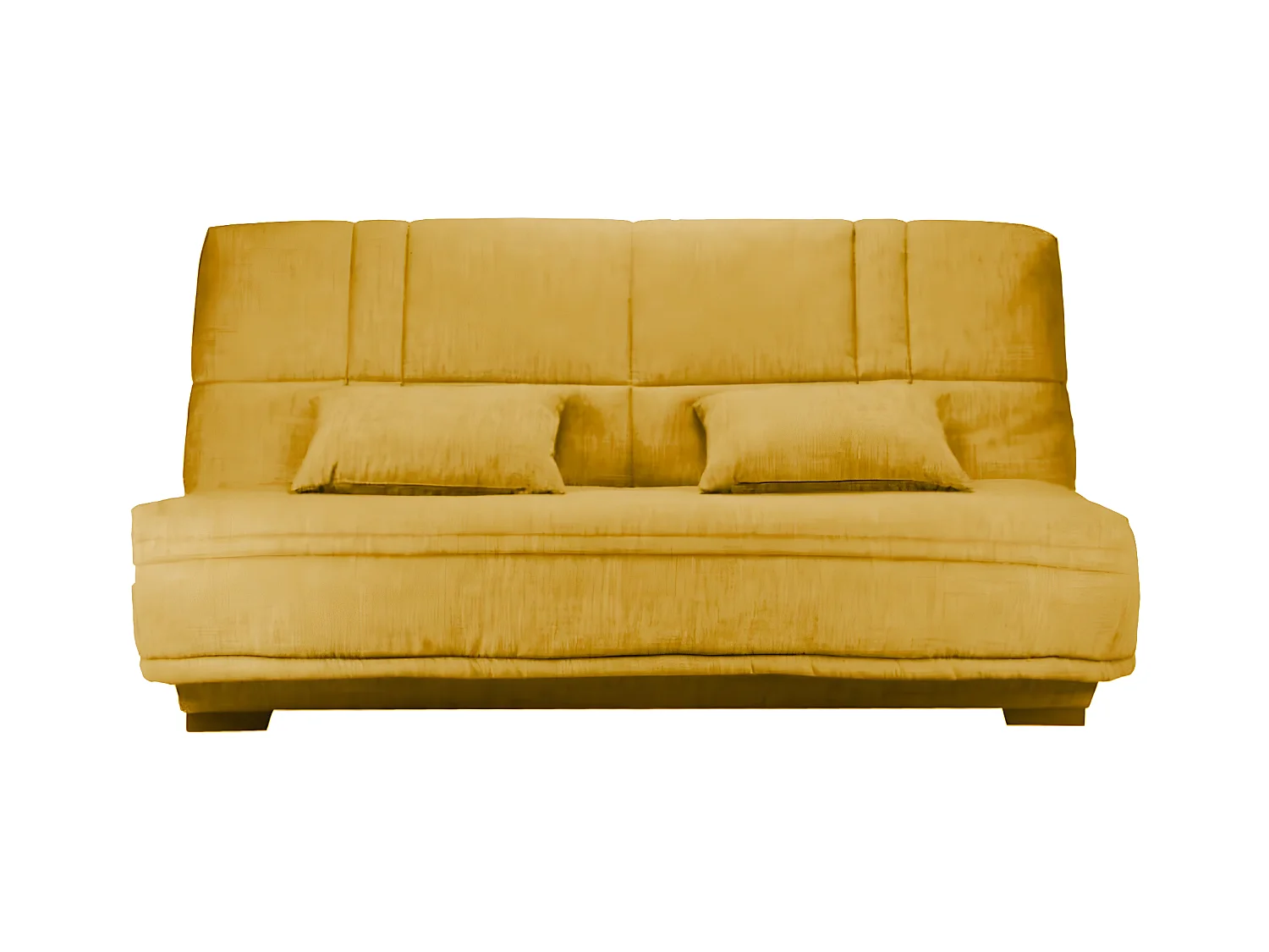 Canapé clic clac tissu avec rangement matelas Starlux 17cm Minel 207cm-Couleur Jaune curry
