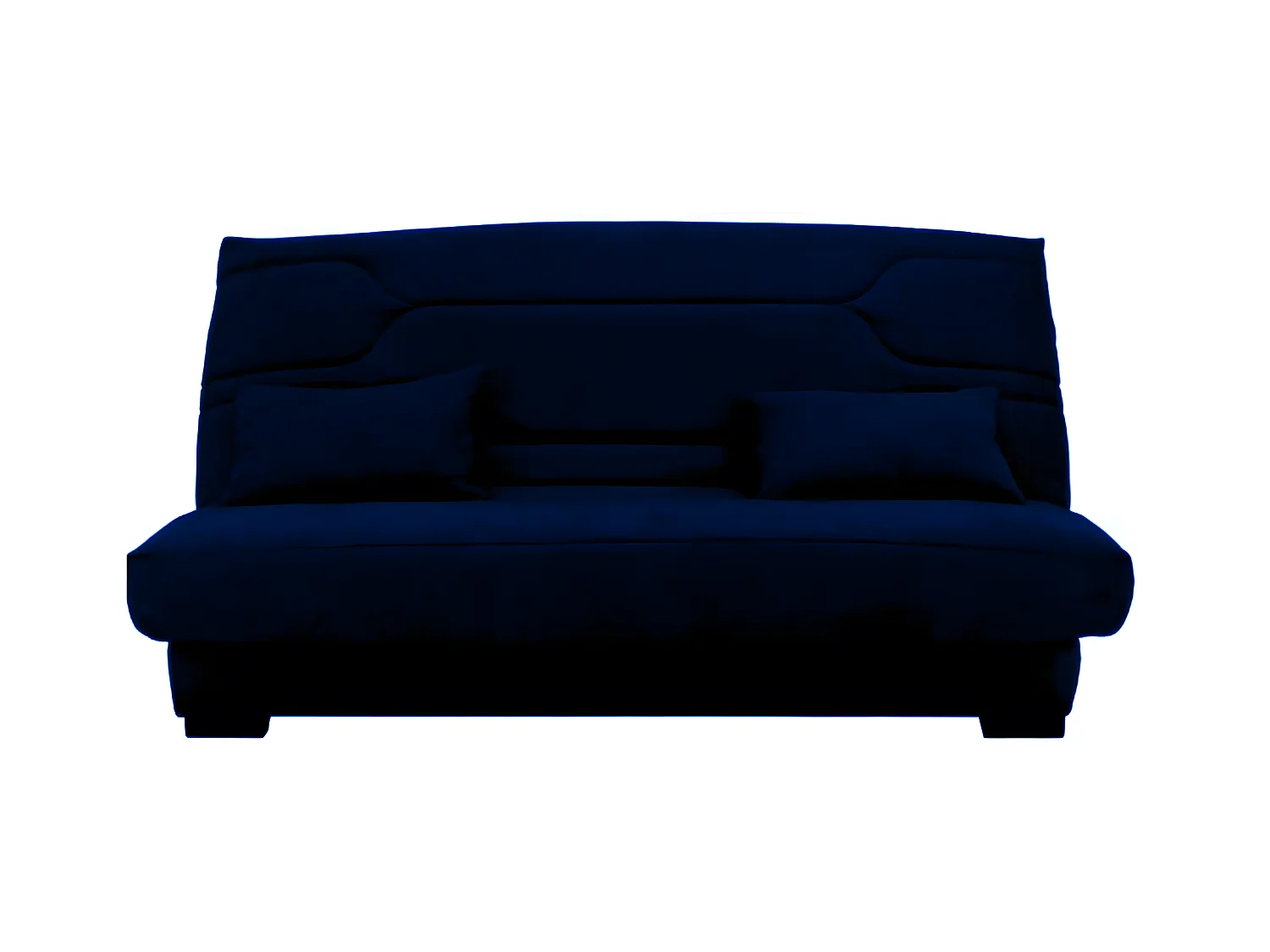 Canapé clic clac tissu avec rangement matelas Bultex 15cm Balkoa 207cm-Couleur Bleu foncé