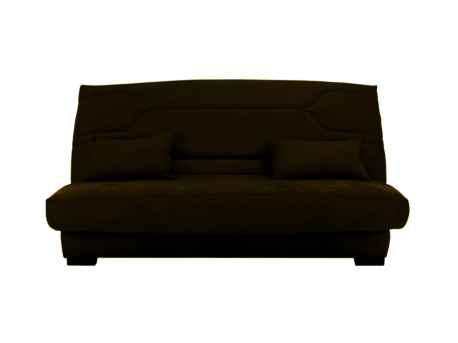 Canapé clic clac tissu avec rangement matelas Bultex 15cm Balkoa 207cm-Couleur Marron Foncé