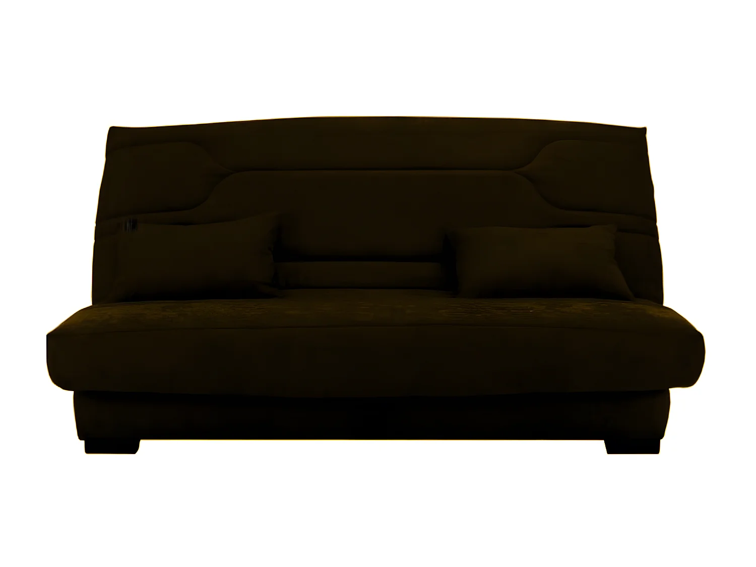 Canapé clic clac tissu avec rangement matelas Bultex 15cm Balkoa 207cm-Couleur Marron Foncé