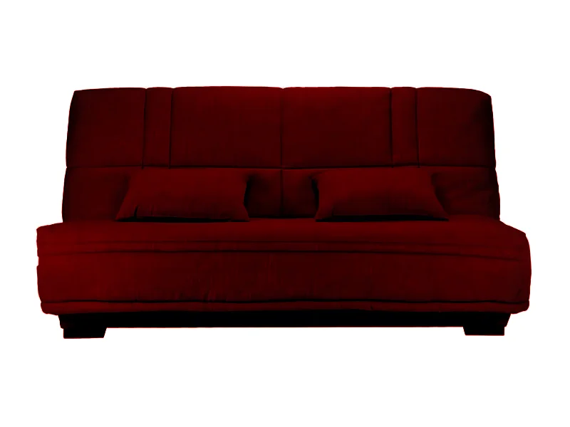 Canapé clic clac tissu avec rangement matelas Starlux 17cm Minel 207cm-Couleur Bordeaux