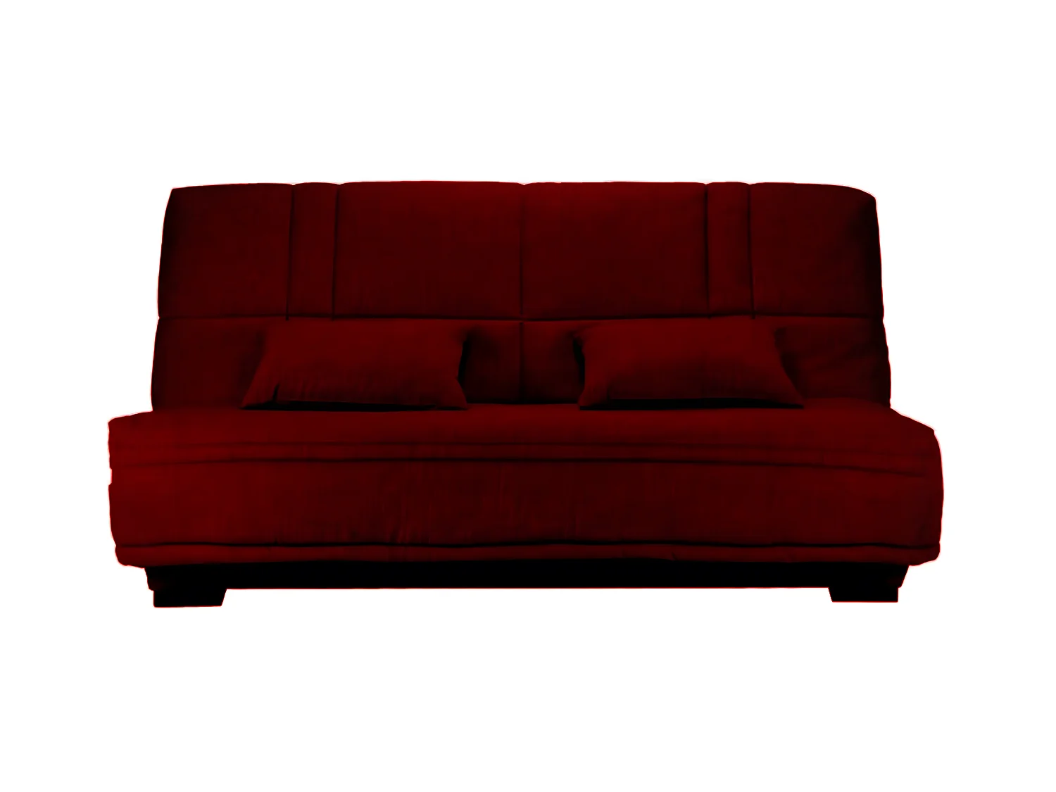 Canapé clic clac tissu avec rangement matelas Starlux 17cm Minel 207cm-Couleur Bordeaux