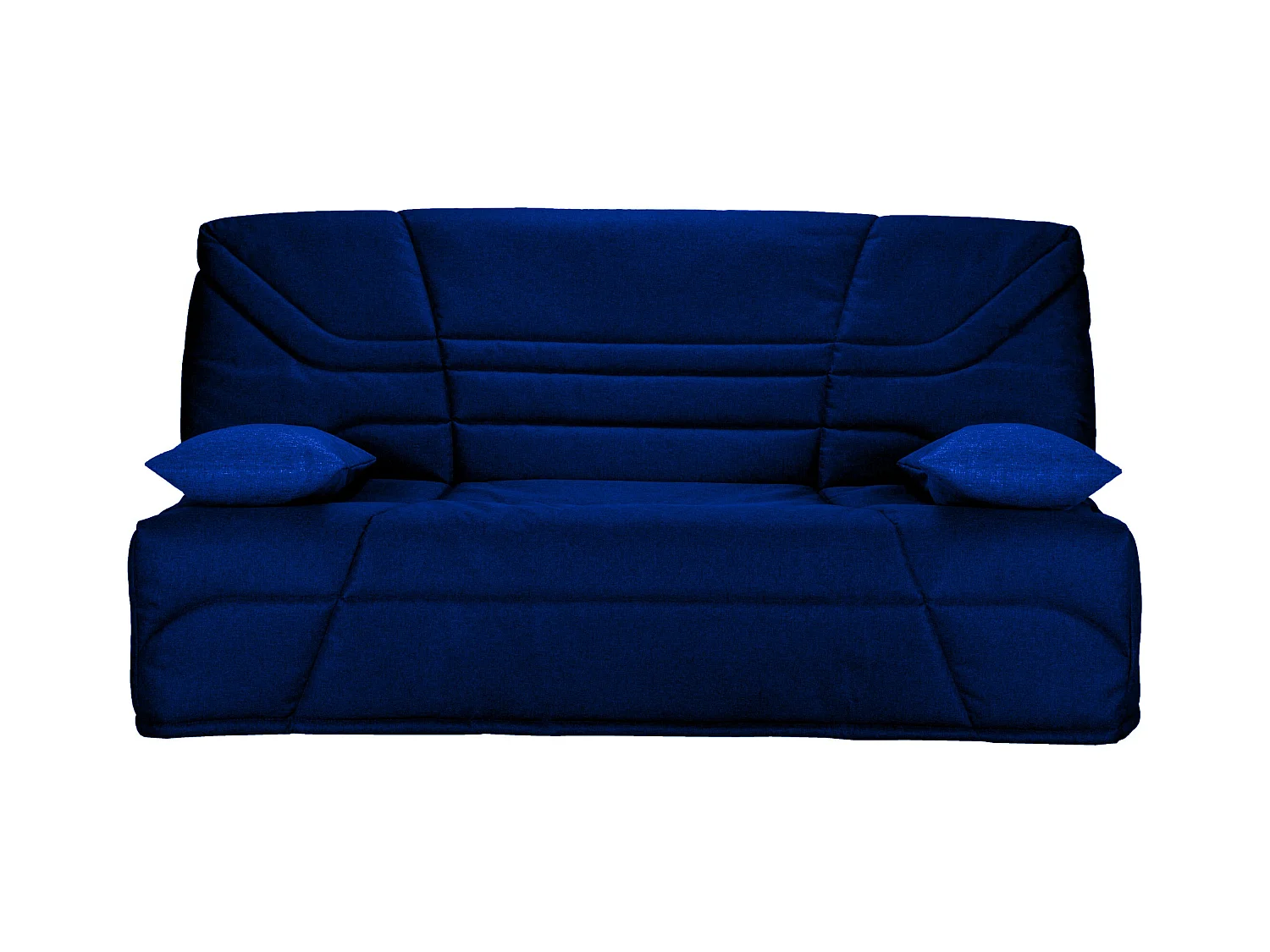 Canapé clic clac tissu avec rangement matelas Bultex 14cm Bakoa 193cm-Couleur Bleu nuit