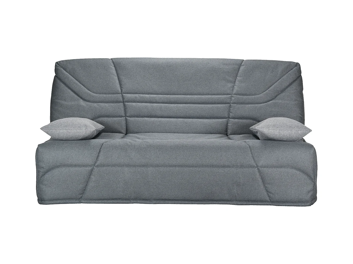Canapé clic clac tissu avec rangement matelas Bultex 14cm Bakoa 193cm-Couleur Bleu nuit