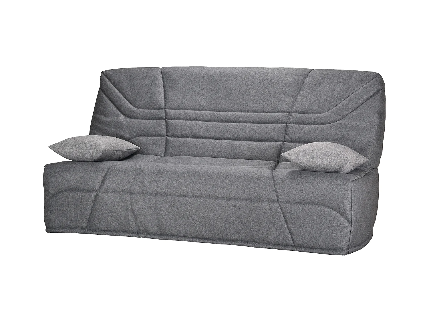Canapé clic clac tissu avec rangement matelas Bultex 14cm Bakoa 193cm-Couleur Bleu nuit