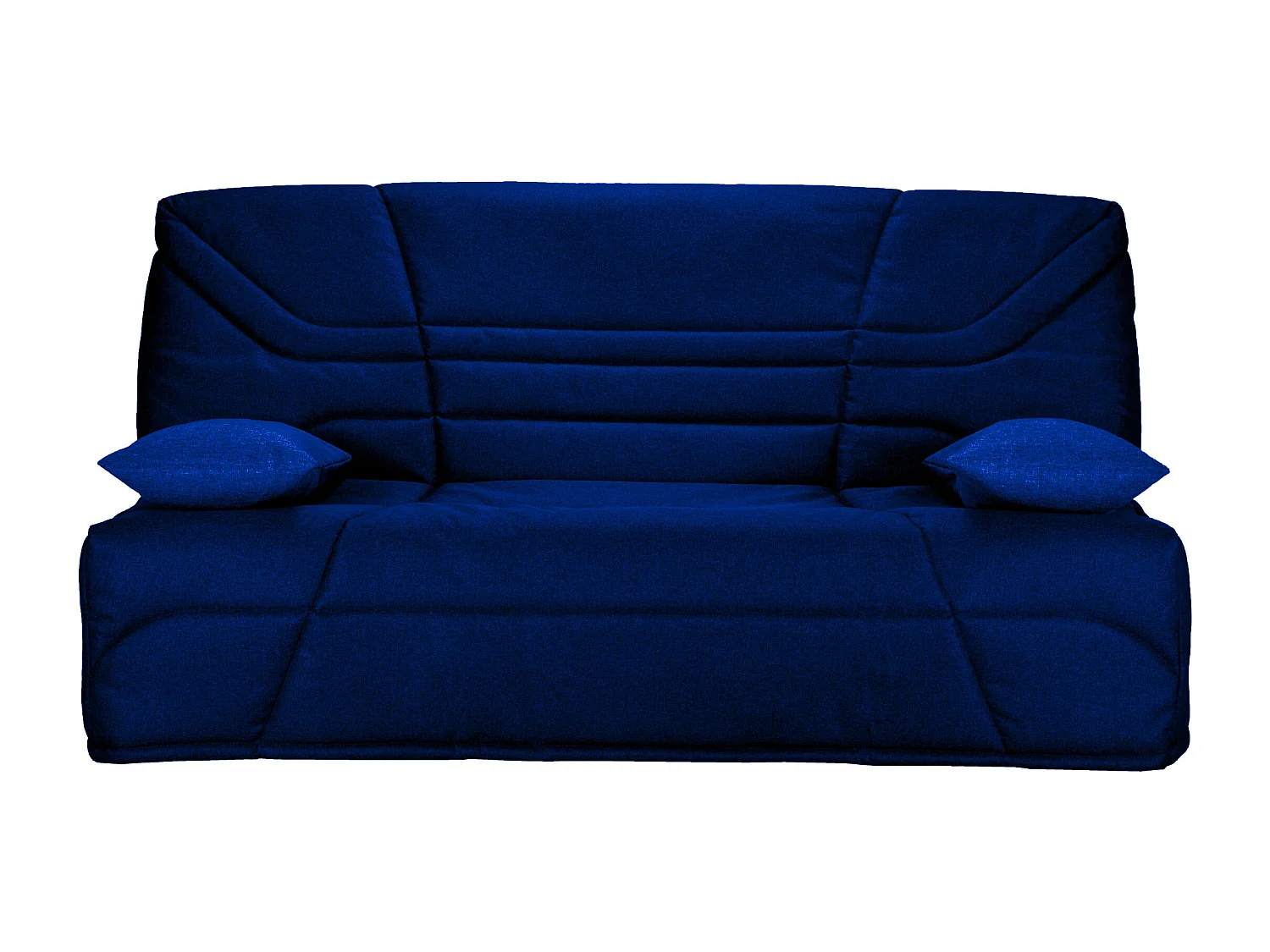 Canapé clic clac tissu avec rangement matelas Bultex 14cm Bakoa 193cm-Couleur Bleu nuit